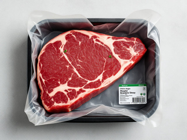 Choice Angus Ribeye Steak Tray fresh product image without printed package numbers
