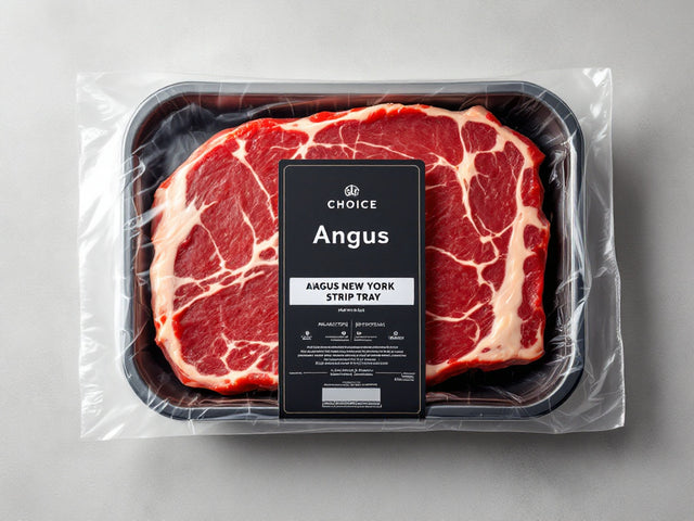 Choice Angus New York Strip Tray fresh product image without printed package numbers