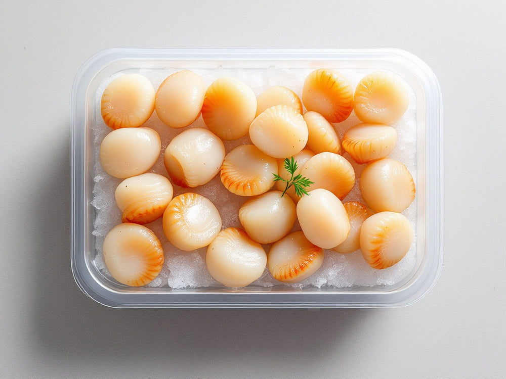 Dayboat Dry Scallops - 20pc Pack fresh product image without printed package numbers