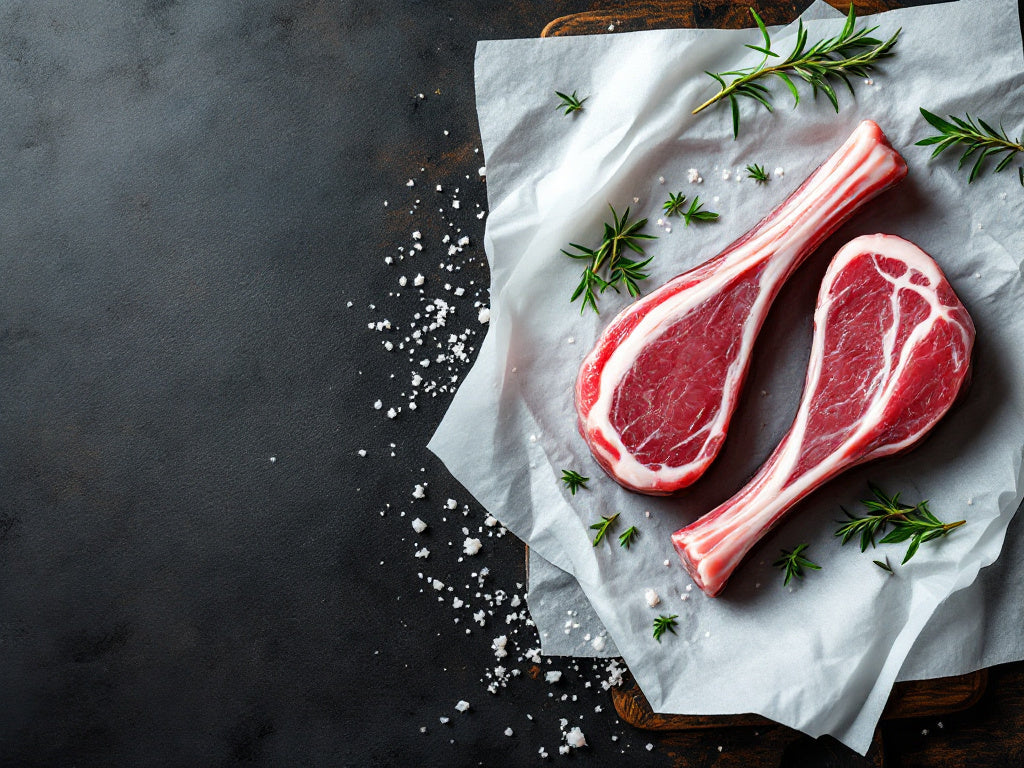 Premium baby lamb chops on butcher paper
